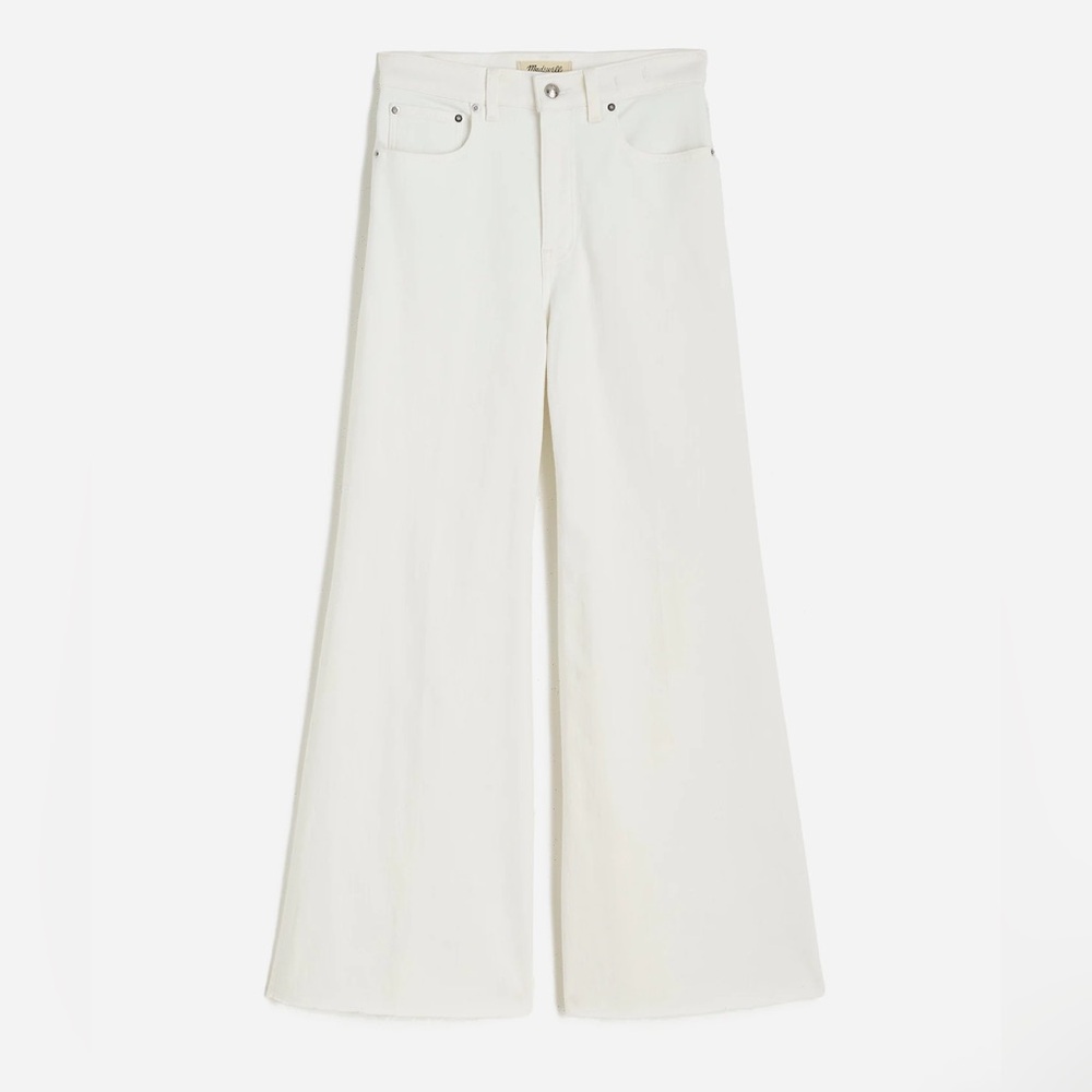 Madewell | Flared Wide-Leg Crop Jeans - Pure White (Stretch)